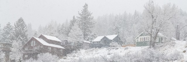 Wooden chalets in the village